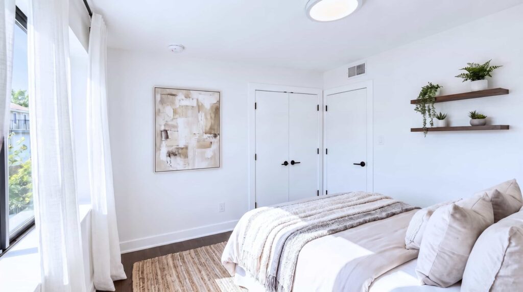 A 3D image of the A floorplan, a 750 squarefoot, 2 bed / 1 bath unit